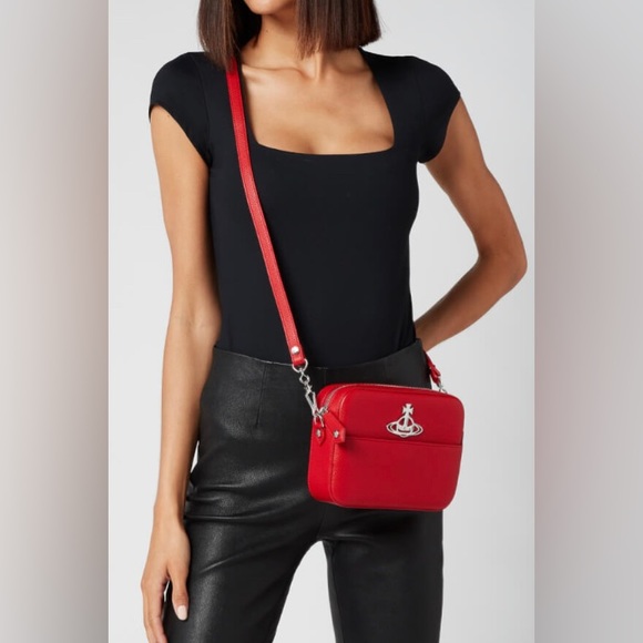 BNWT Vivienne Westwood RED “Johanna” Crossbody Bag - Picture 5 of 10